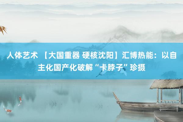 人体艺术 【大国重器 硬核沈阳】汇博热能：以自主化国产化破解“卡脖子”珍摄