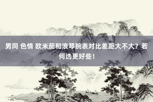 男同 色情 欧米茄和浪琴腕表对比差距大不大？若何选更好些！