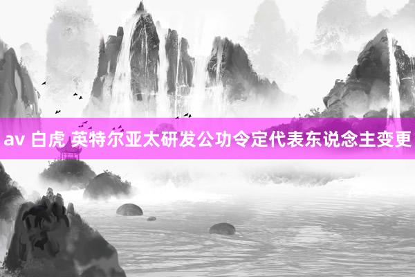av 白虎 英特尔亚太研发公功令定代表东说念主变更