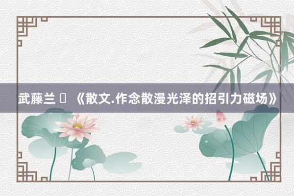 武藤兰 ​《散文.作念散漫光泽的招引力磁场》