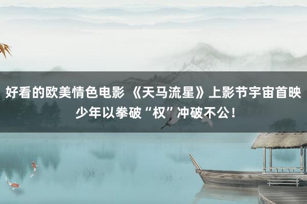 好看的欧美情色电影 《天马流星》上影节宇宙首映 少年以拳破“权”冲破不公！